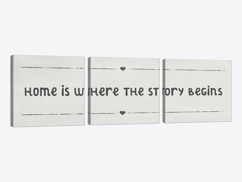 Home Is Where The Story Begins by Anna Quach 3-piece Art Print