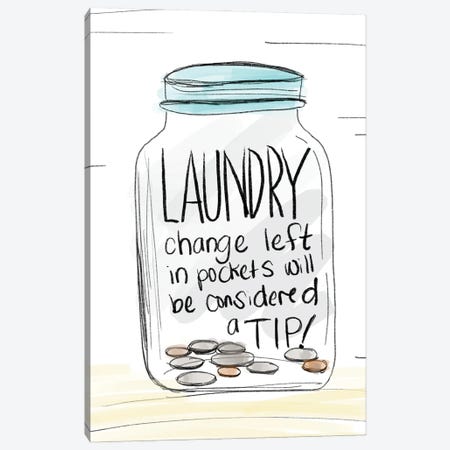 Laundry Tip Jar Canvas Print #ANQ112} by Anna Quach Canvas Art Print