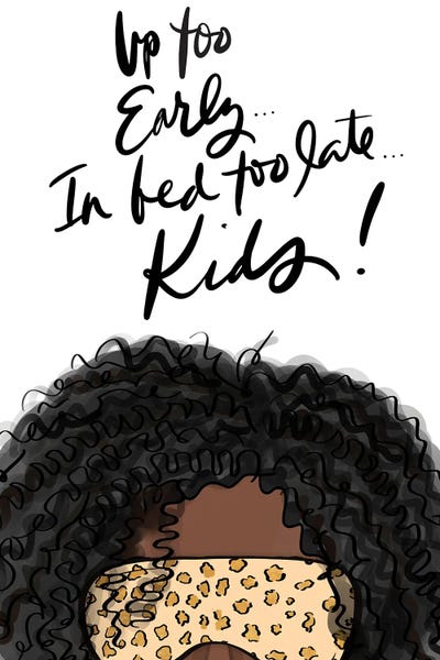 Up Too Early In Bed Too Late Kids (Girl III) by Anna Quach framed canvas print