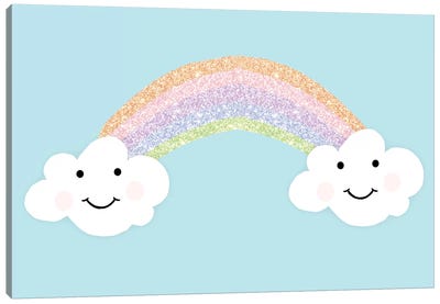 Happy Clouds Canvas Art Print - Rainbow Art