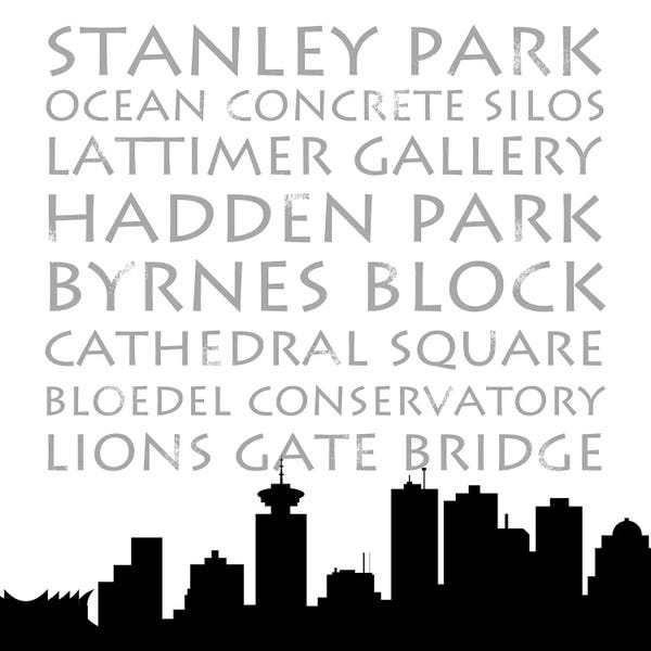 Anna Quach: Vancouver Skyline Square by Anna Quach