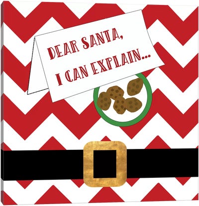 Dear Santa, I Can Explain Canvas Art Print - Holiday Eats & Treats