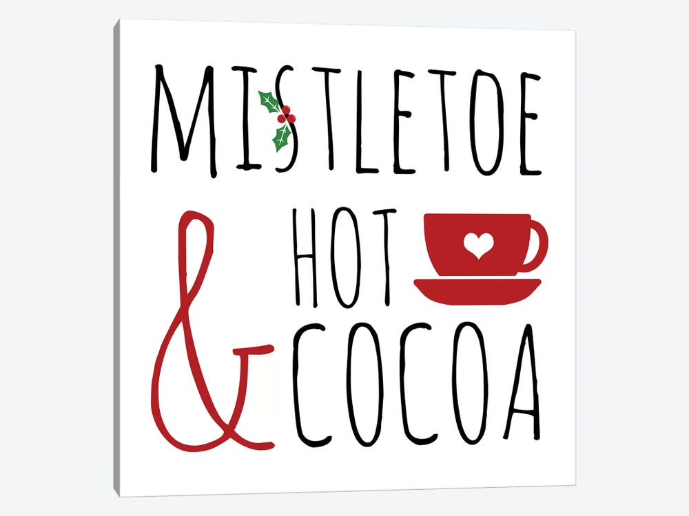 Mistletoe and Hot Cocoa by Anna Quach 1-piece Canvas Print