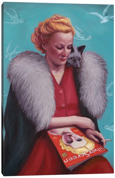 Helen & The Silver Fox Canvas Art Print - Anna Magruder