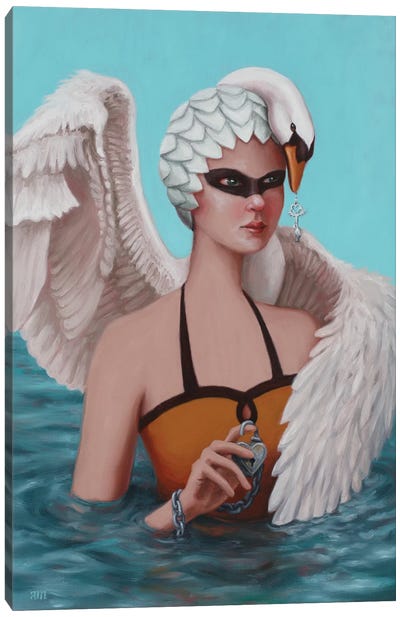 Swan Maiden Canvas Art Print - Swan Art