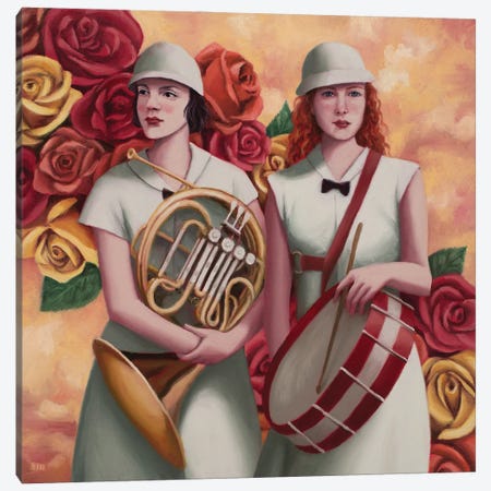 Rose Parade Band Canvas Print #ANU39} by Anna Magruder Canvas Wall Art