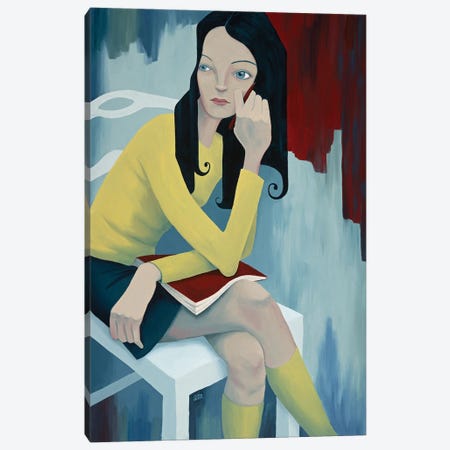 Seated Girl Canvas Print #ANU53} by Anna Magruder Canvas Artwork