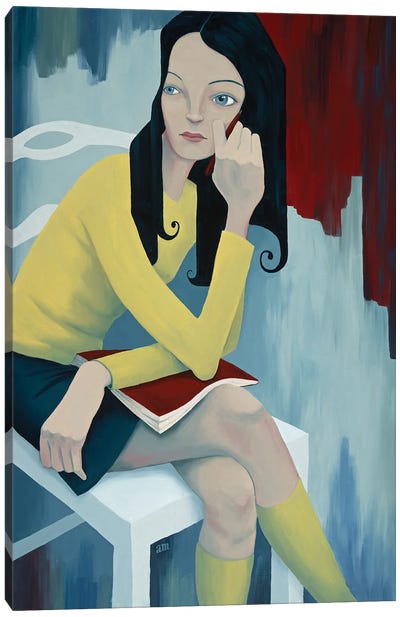 Seated Girl Canvas Art Print - Anna Magruder