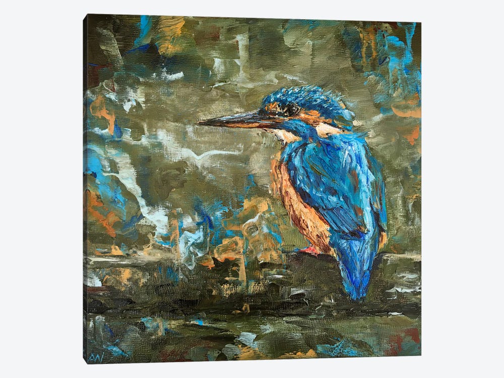 Kingfisher's Depths by Anne-Marie Verdel 1-piece Canvas Wall Art