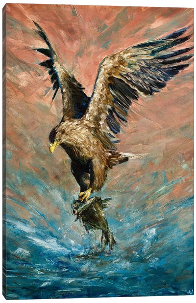 The Catch Canvas Art Print - Eagle Art