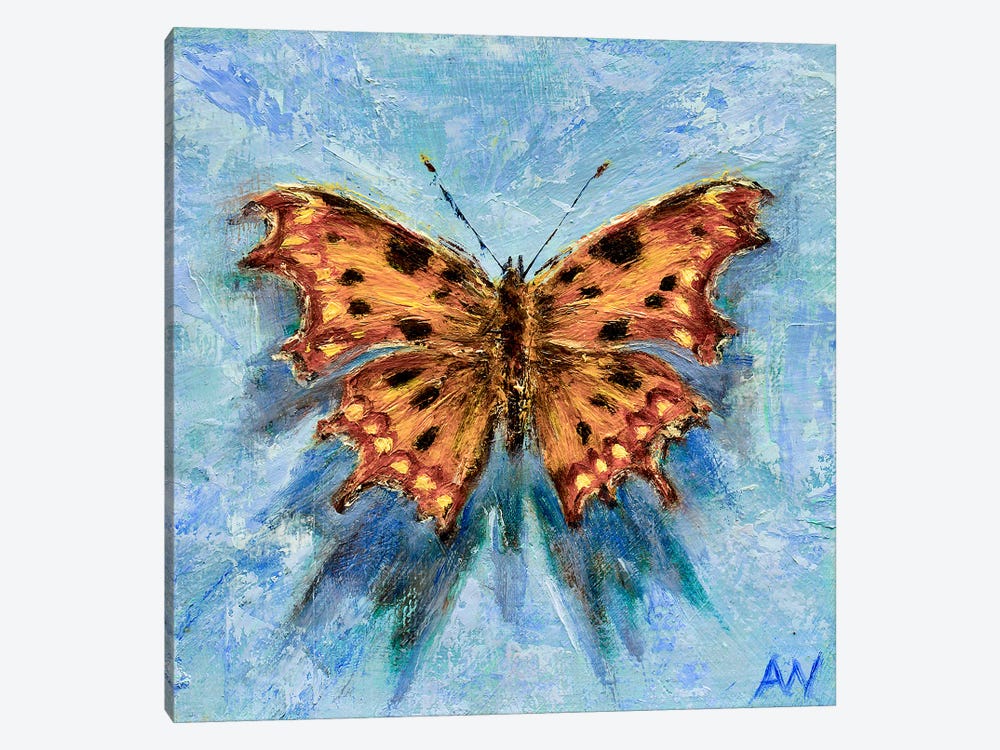 The Comma On Blue by Anne-Marie Verdel 1-piece Canvas Artwork