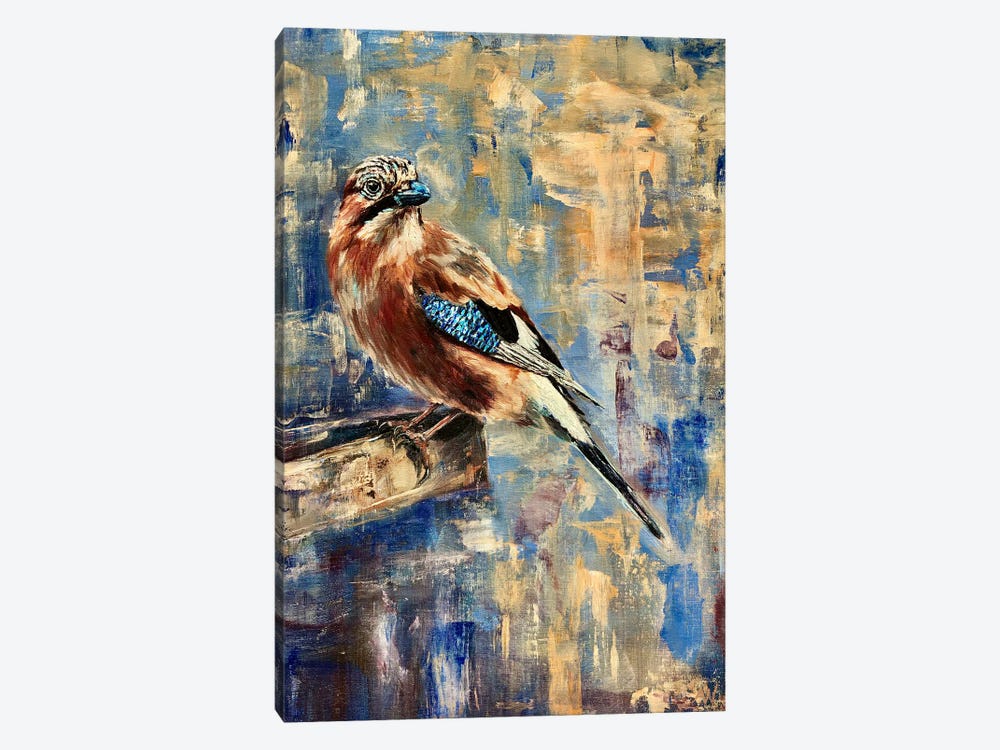 The Jay Message by Anne-Marie Verdel 1-piece Canvas Art Print