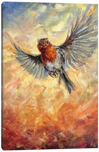 The Rising Robin Canvas Art Print - Robin Art