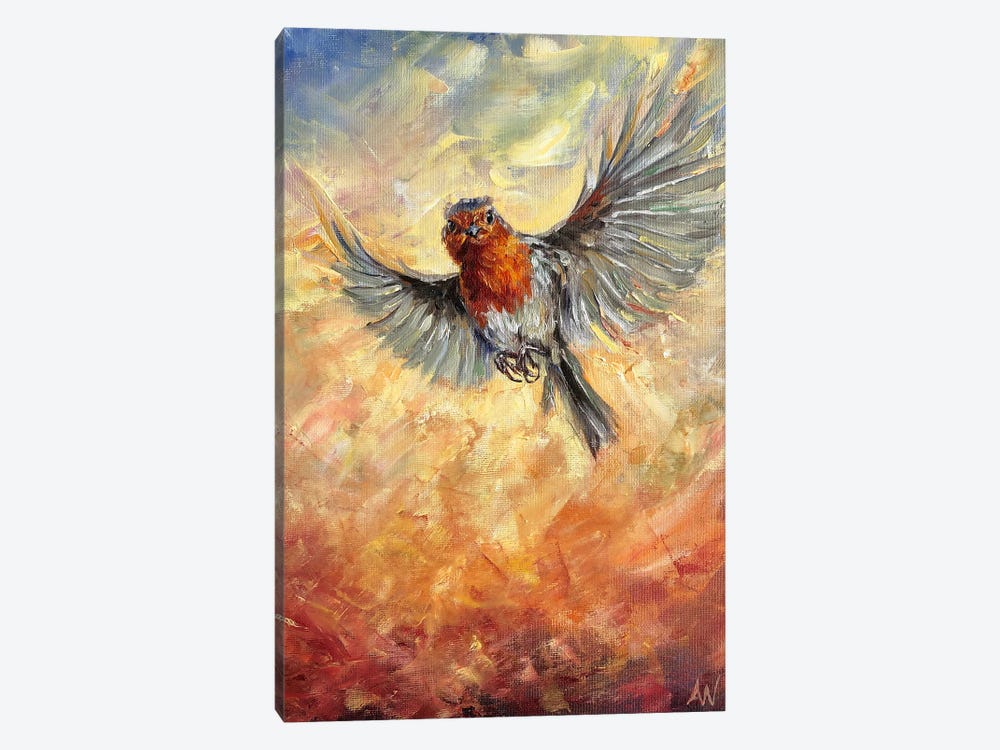 The Rising Robin by Anne-Marie Verdel 1-piece Canvas Art