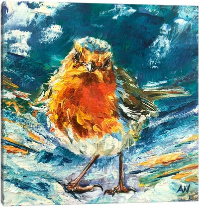 Winter Robin II Canvas Art Print - Anne-Marie Verdel