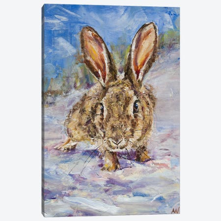 Curious Wild Rabbit Canvas Print #ANV5} by Anne-Marie Verdel Canvas Wall Art