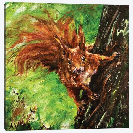Furry Friend Canvas Print #ANV60} by Anne-Marie Verdel Canvas Wall Art