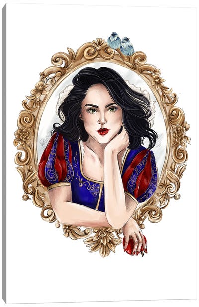 Snow White Inspired Portrait Canvas Art Print - Animated Movie Art