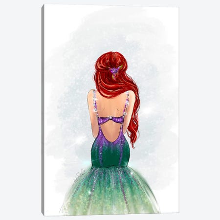 Princess Ariel Inspired Fashion Art Canvas Print #ANX17} by Anrika Bresler Canvas Artwork