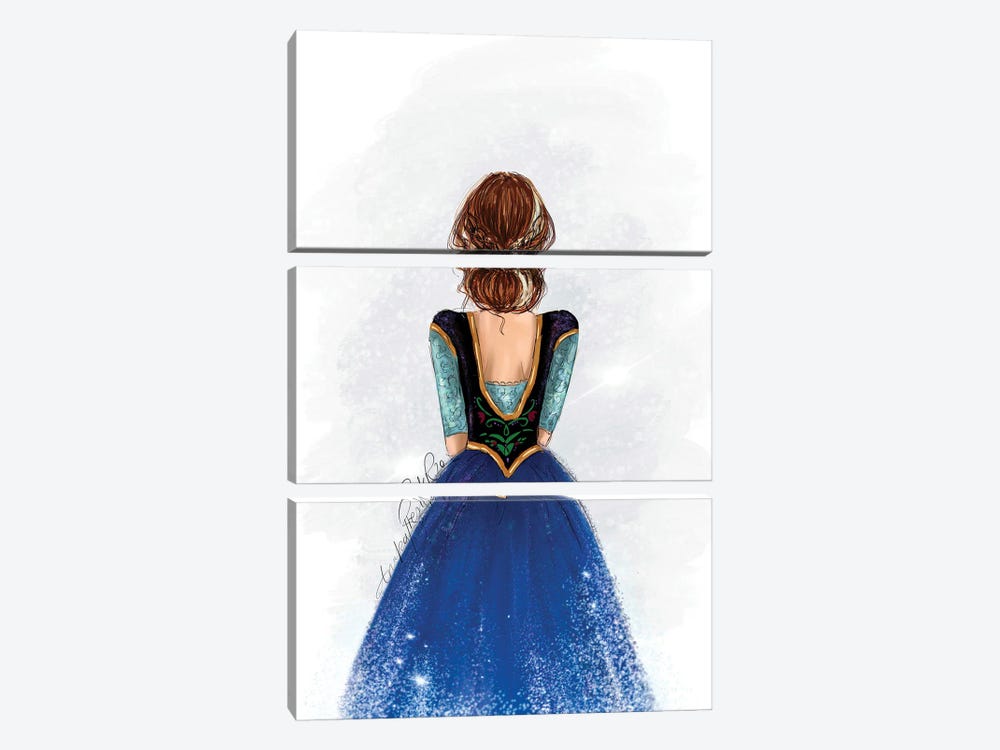 Princess Anna Inspired Fashion Art by Anrika Bresler 3-piece Canvas Art Print