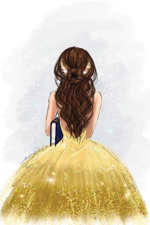 Belle Inspired Fashion Art - Beauty And The Beast