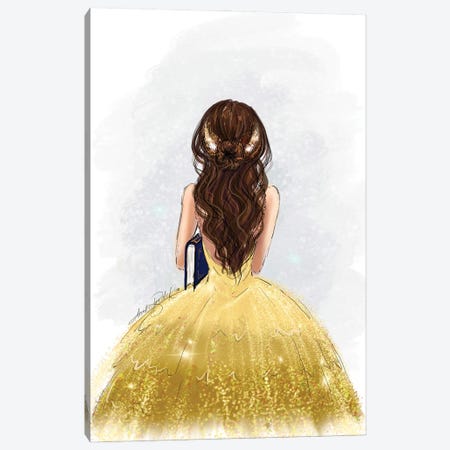 Belle Inspired Fashion Art - Beauty And The Beast Canvas Print #ANX21} by Anrika Bresler Canvas Art