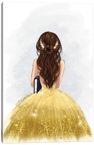 Belle Inspired Fashion Art - Beauty And The Beast Canvas Art Print - Other Animated & Comic Strip Characters