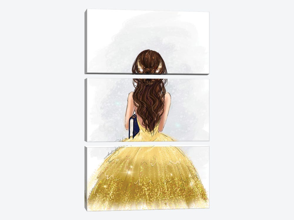 Belle Inspired Fashion Art - Beauty And The Beast by Anrika Bresler 3-piece Canvas Artwork