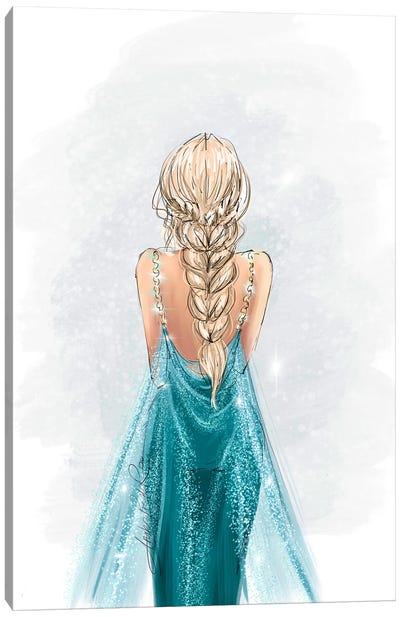 Elsa Inspired Fashion Art - Frozen Canvas Art Print - Kids TV & Movie Art