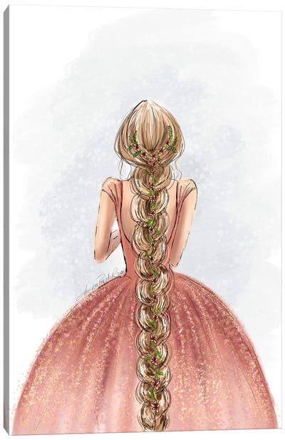 Rapunzel Inspired Fashion Art Canvas Art Print - Kids Character Art