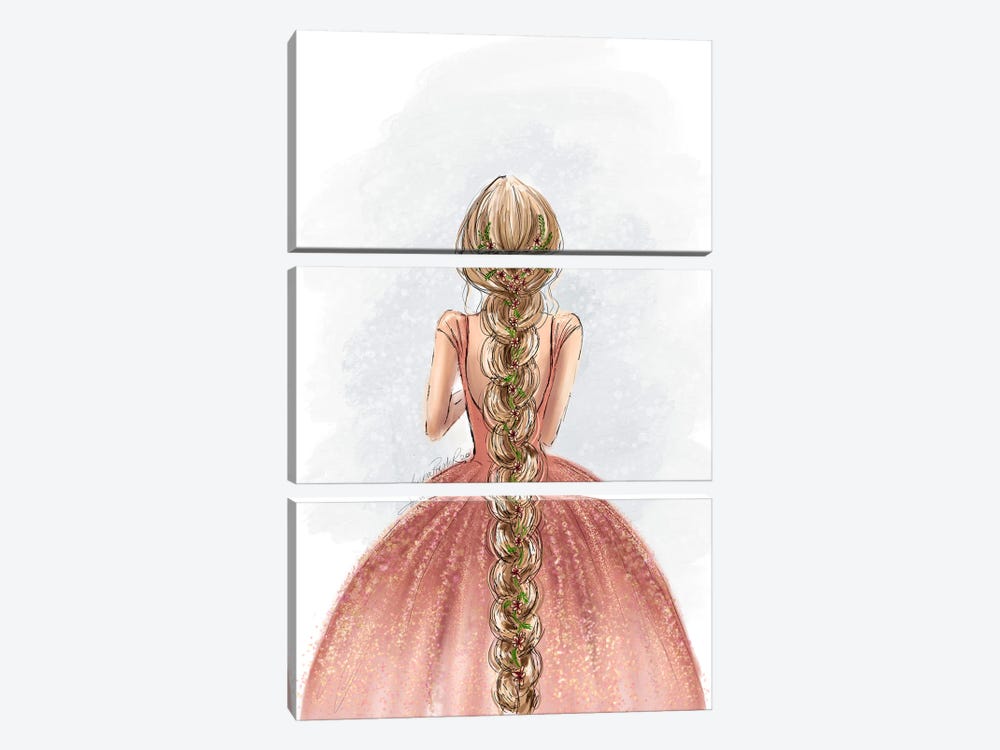 Rapunzel Inspired Fashion Art by Anrika Bresler 3-piece Canvas Print