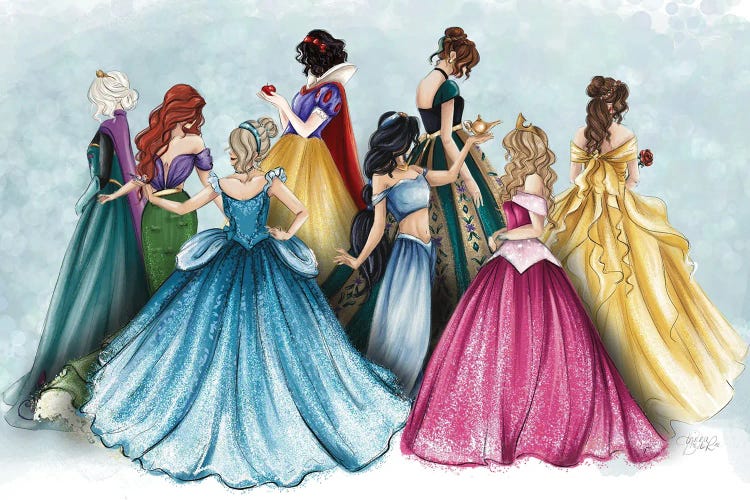 Happily Ever After Princess Illustration by Anrika Bresler wall art