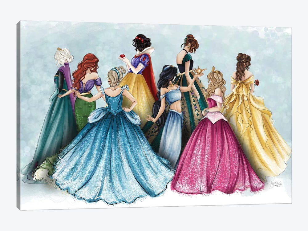 Happily Ever After Princess Illustration by Anrika Bresler 1-piece Canvas Art Print