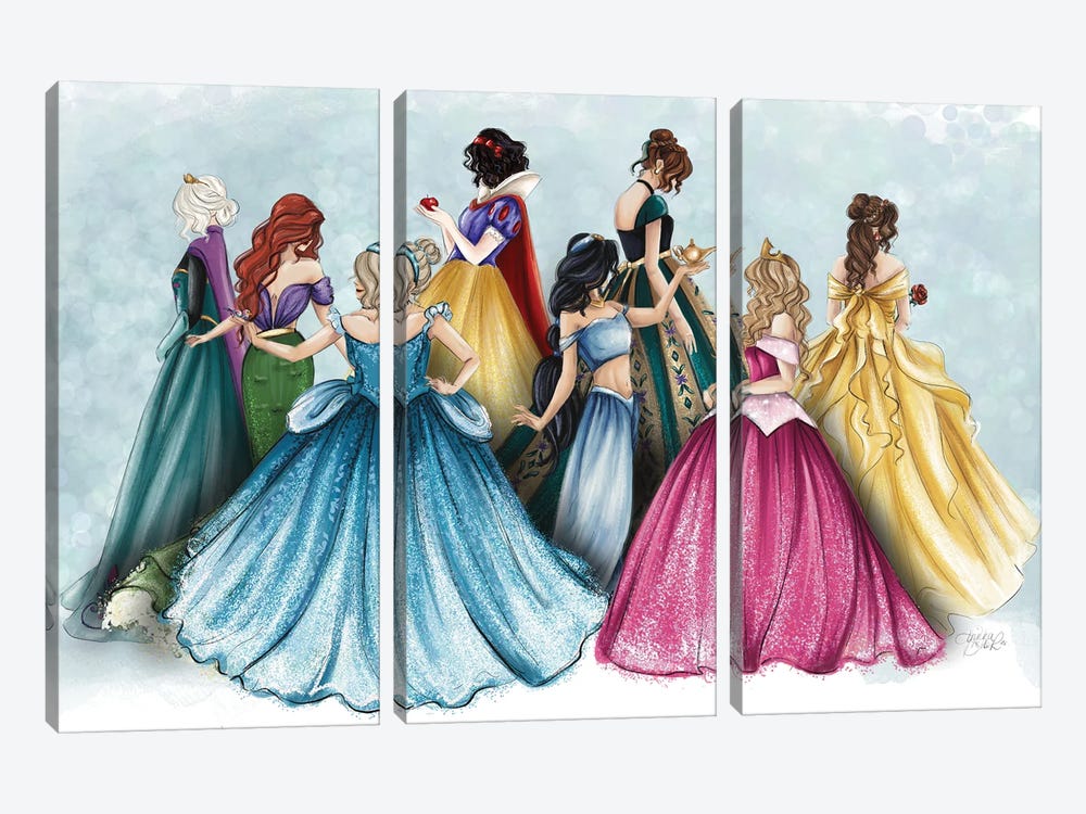 Happily Ever After Princess Illustration by Anrika Bresler 3-piece Art Print