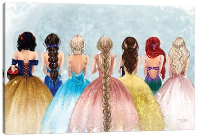 Collective Princess Fashion Art Canvas Art Print - Other Animated & Comic Strip Characters