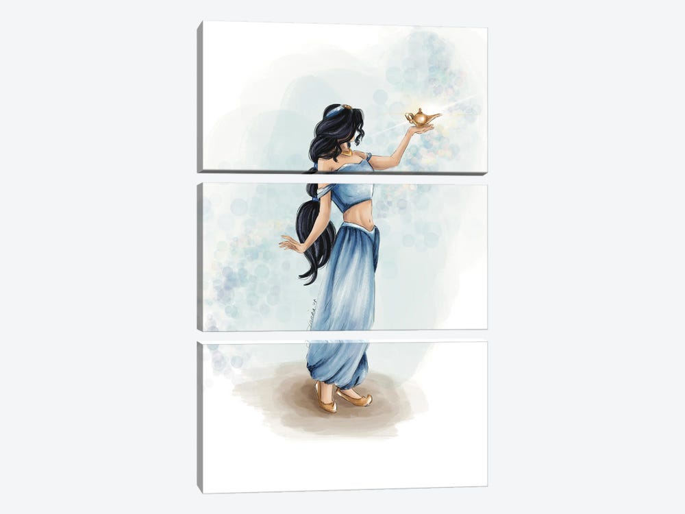 Happily Ever After Princess Jasmine by Anrika Bresler 3-piece Canvas Print