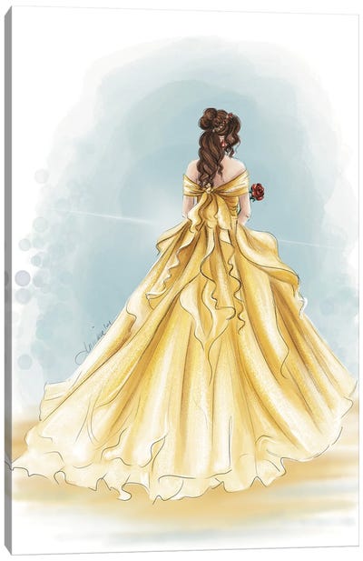 Happily Ever After Princess Belle Canvas Art Print - Kids Character Art