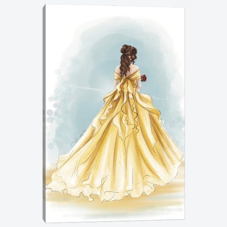 Happily Ever After Princess Belle Canvas Print #ANX32} by Anrika Bresler Art Print