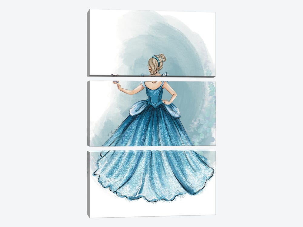 Happily Ever After Princess Cinderella by Anrika Bresler 3-piece Canvas Art Print