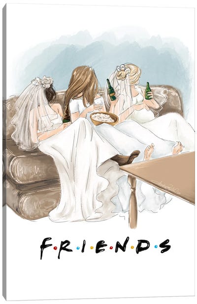 Nineties Friends Show - The One With The Wedding Dresses Canvas Art Print - Sitcoms & Comedy TV Show Art