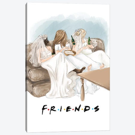 Nineties Friends Show - The One With The Wedding Dresses Canvas Print #ANX37} by Anrika Bresler Canvas Wall Art