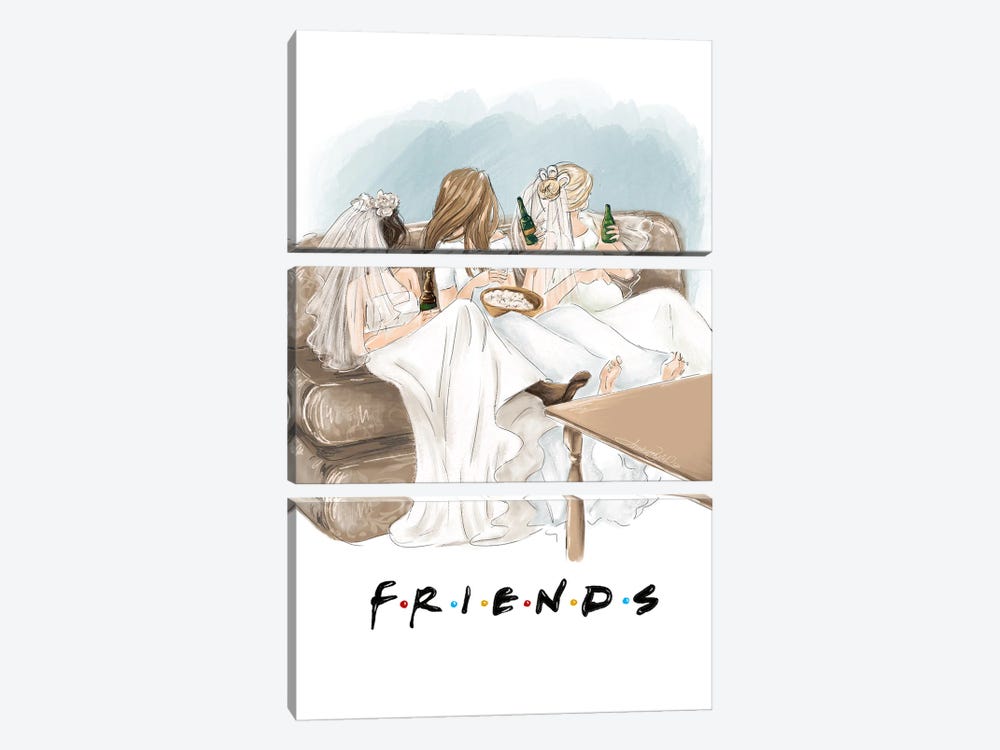 Nineties Friends Show - The One With The Wedding Dresses by Anrika Bresler 3-piece Canvas Art Print