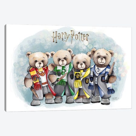 Harry Potter Inspired Bears Canvas Print #ANX38} by Anrika Bresler Canvas Art Print