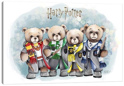 Harry Potter Inspired Bears Canvas Art Print - Anrika Bresler