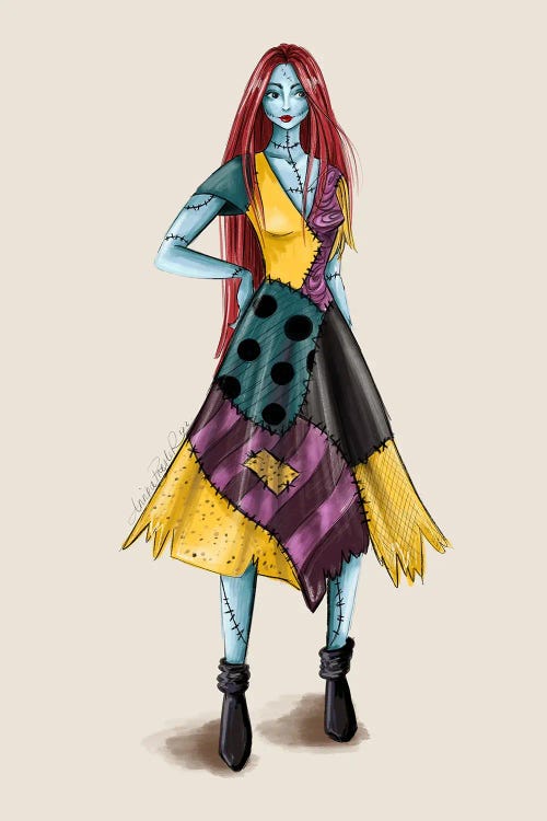 Sally Inspired Fashion Illustration - Nightmare Before Christmas