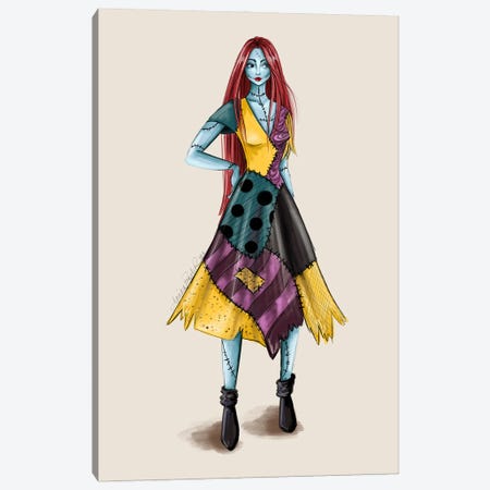 Sally Inspired Fashion Illustration - Nightmare Before Christmas Canvas Print #ANX4} by Anrika Bresler Canvas Artwork