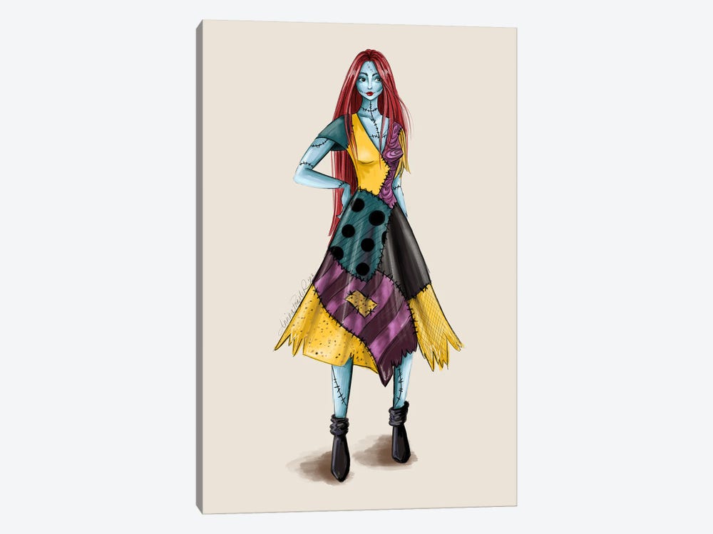 Sally Inspired Fashion Illustration - Nightmare Before Christmas by Anrika Bresler 1-piece Canvas Art