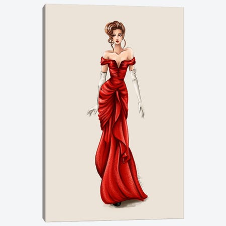 Pretty Woman - The Lady in Red Canvas Print #ANX8} by Anrika Bresler Canvas Art Print