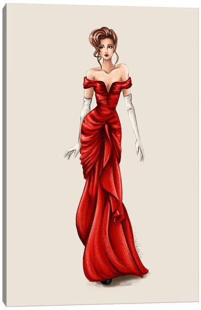 Pretty Woman - The Lady in Red Canvas Art Print - Pretty Woman