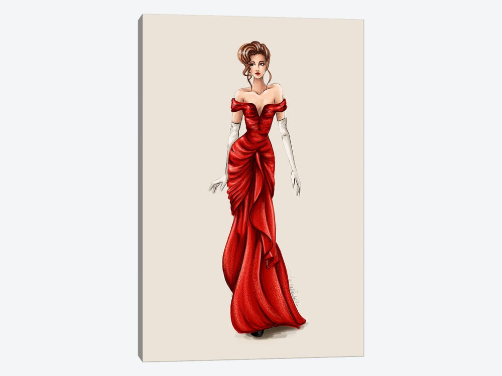 Pretty Woman - The Lady in Red by Anrika Bresler 1-piece Canvas Artwork